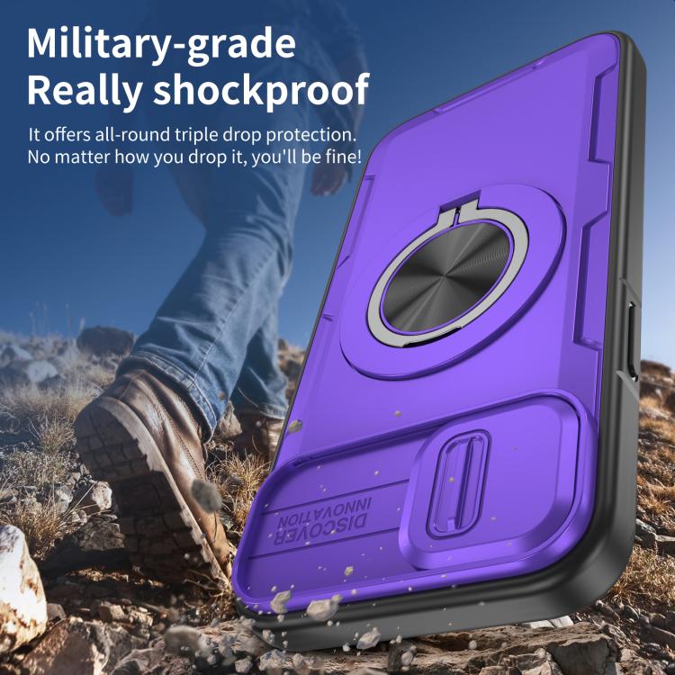 For iPhone 14 / 13 Camshield Rotation Holder MagSafe Phone Case