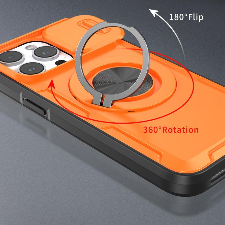 For iPhone 14 Pro Camshield Rotation Holder MagSafe Phone Case
