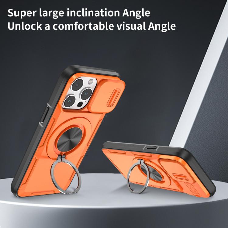 For iPhone 14 Pro Camshield Rotation Holder MagSafe Phone Case