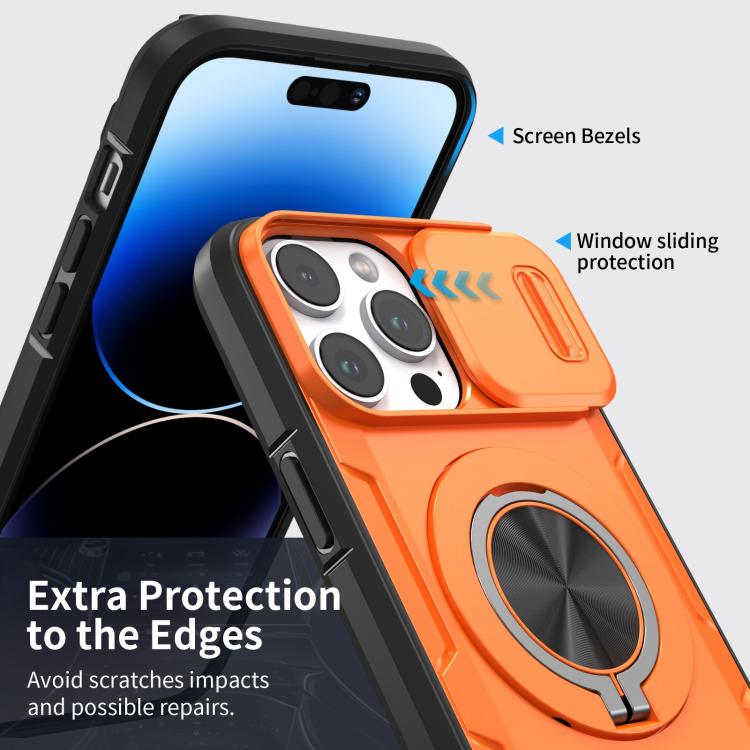 For iPhone 14 Pro Camshield Rotation Holder MagSafe Phone Case