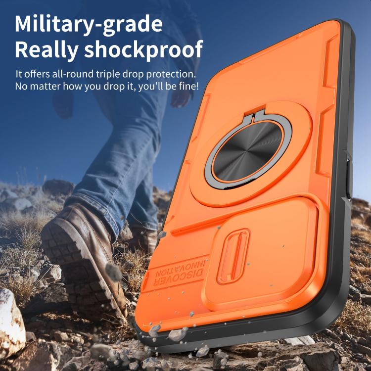For iPhone 14 Pro Camshield Rotation Holder MagSafe Phone Case