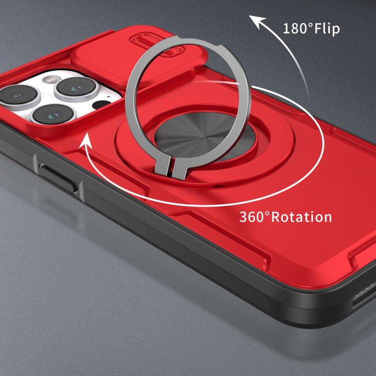 For iPhone 14 Pro Camshield Rotation Holder MagSafe Phone Case