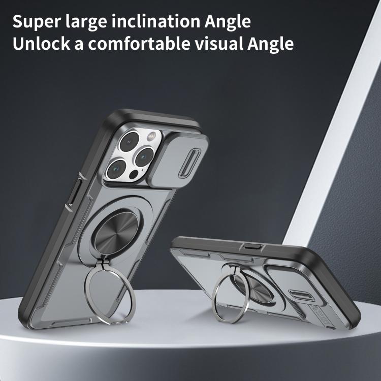 For iPhone 14 Pro Camshield Rotation Holder MagSafe Phone Case