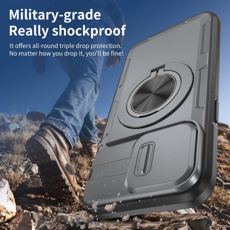 For iPhone 14 Pro Camshield Rotation Holder MagSafe Phone Case