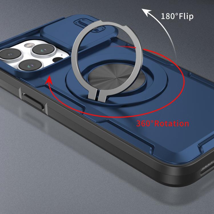 For iPhone 14 Pro Max Camshield Rotation Holder MagSafe Phone Case