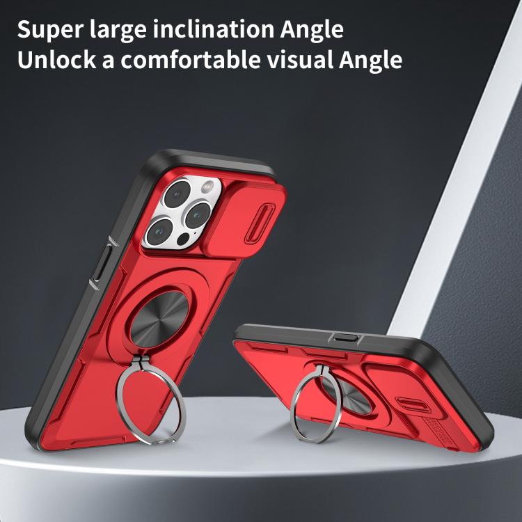 For iPhone 14 Pro Max Camshield Rotation Holder MagSafe Phone Case