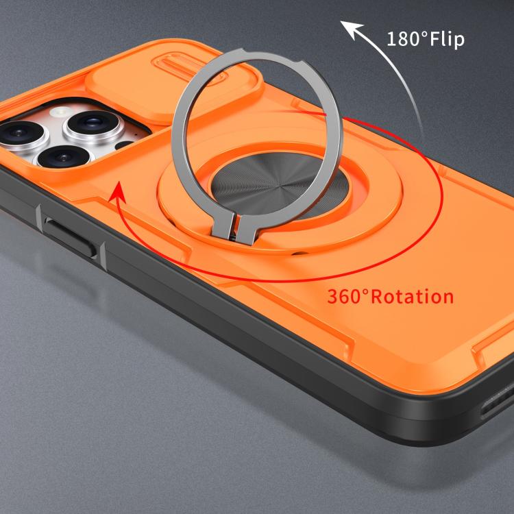 For iPhone 13 Pro Max / 12 Pro Max Camshield Rotation Holder MagSafe Phone Case
