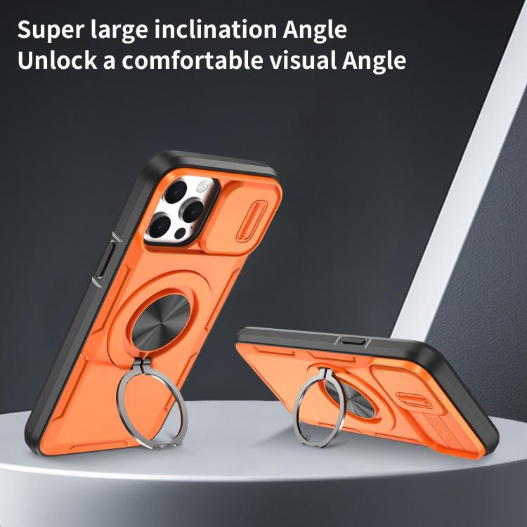 For iPhone 13 Pro Max / 12 Pro Max Camshield Rotation Holder MagSafe Phone Case