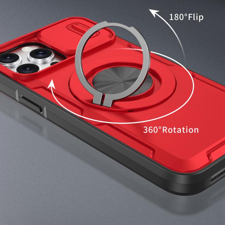 For iPhone 13 Pro Max / 12 Pro Max Camshield Rotation Holder MagSafe Phone Case