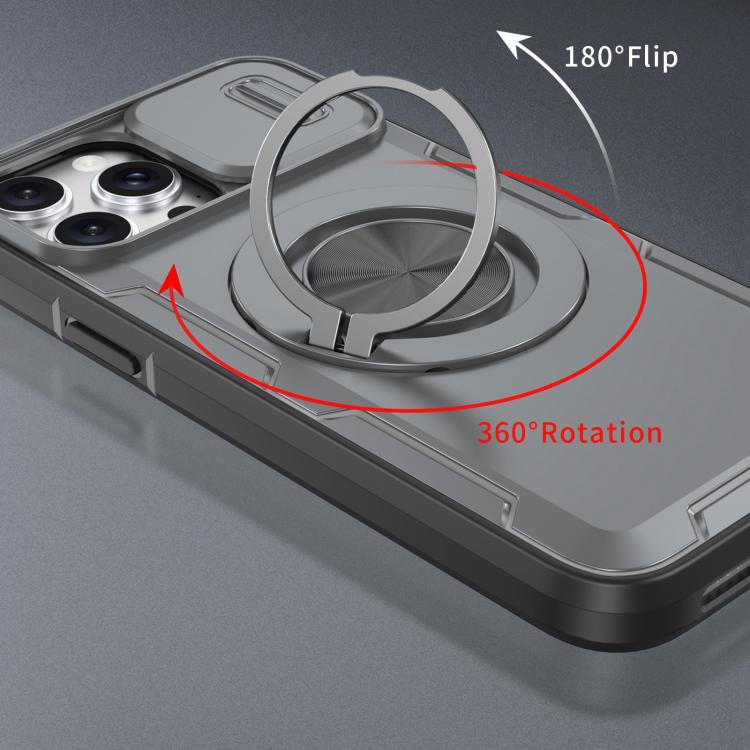 For iPhone 13 Pro Max / 12 Pro Max Camshield Rotation Holder MagSafe Phone Case