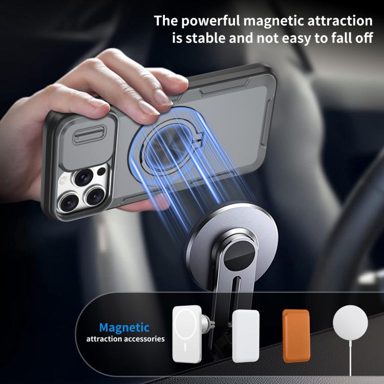 For iPhone 13 Pro Max / 12 Pro Max Camshield Rotation Holder MagSafe Phone Case