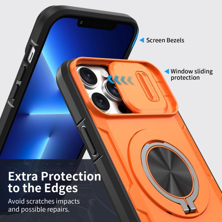 For iPhone 13 Pro Camshield Rotation Holder MagSafe Phone Case