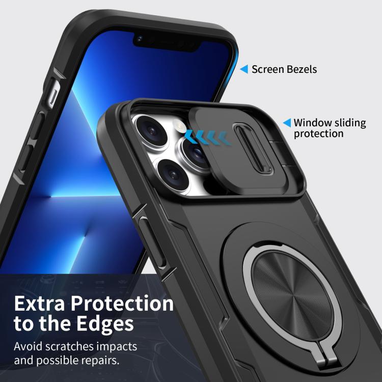 For iPhone 13 Pro Camshield Rotation Holder MagSafe Phone Case