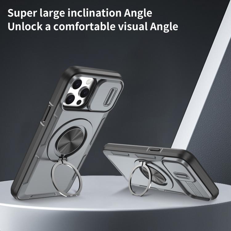 For iPhone 13 Pro Camshield Rotation Holder MagSafe Phone Case