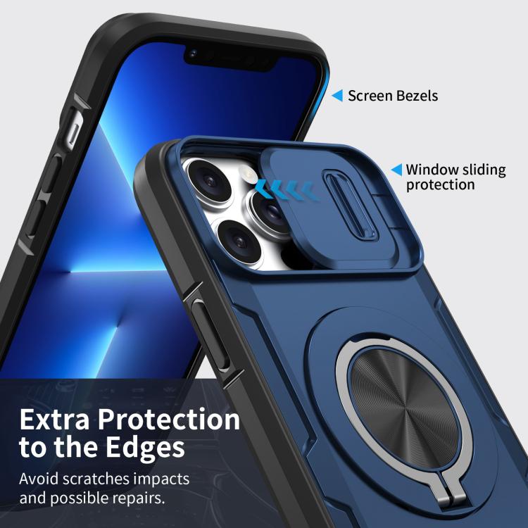 For iPhone 13 Pro Camshield Rotation Holder MagSafe Phone Case