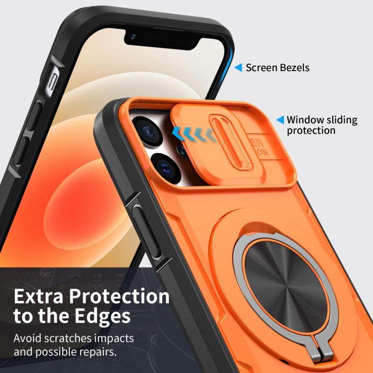 For iPhone 12 / 12 Pro Camshield Rotation Holder MagSafe Phone Case