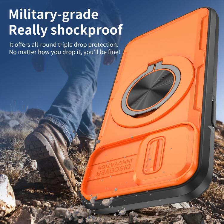 For iPhone 12 / 12 Pro Camshield Rotation Holder MagSafe Phone Case