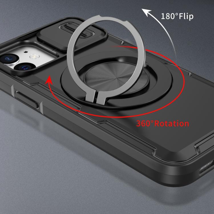For iPhone 12 / 12 Pro Camshield Rotation Holder MagSafe Phone Case