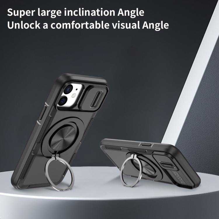 For iPhone 12 / 12 Pro Camshield Rotation Holder MagSafe Phone Case