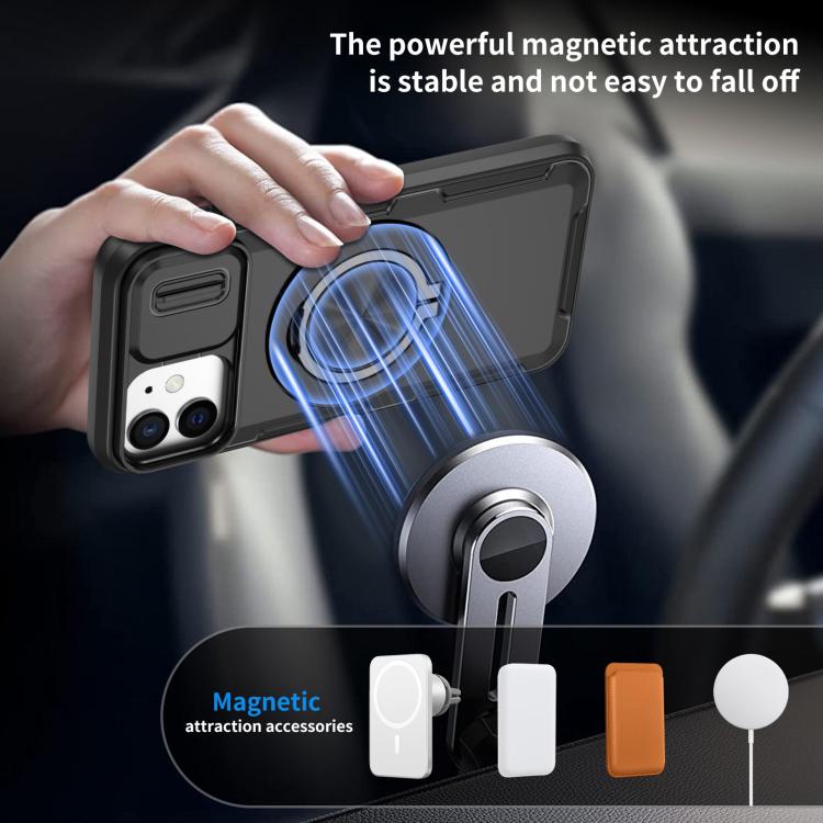 For iPhone 12 / 12 Pro Camshield Rotation Holder MagSafe Phone Case