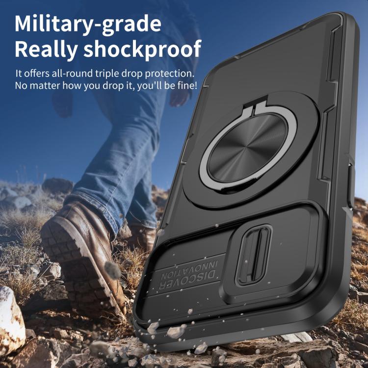 For iPhone 12 / 12 Pro Camshield Rotation Holder MagSafe Phone Case
