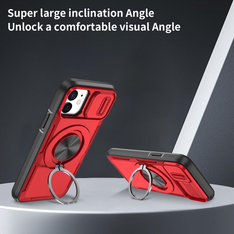 For iPhone 12 / 12 Pro Camshield Rotation Holder MagSafe Phone Case