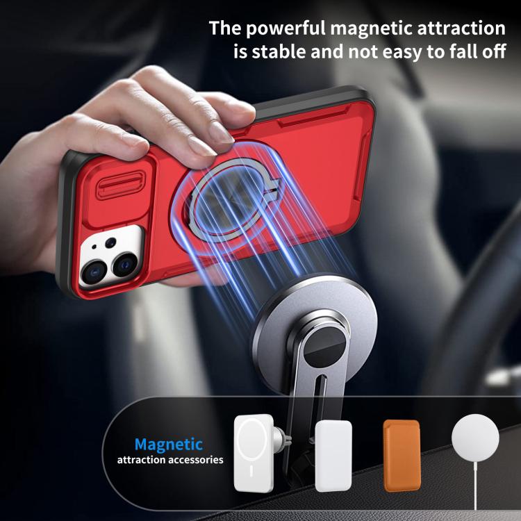 For iPhone 12 / 12 Pro Camshield Rotation Holder MagSafe Phone Case