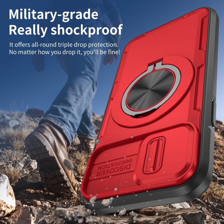 For iPhone 12 / 12 Pro Camshield Rotation Holder MagSafe Phone Case