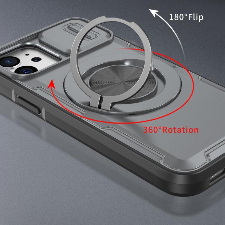 For iPhone 12 / 12 Pro Camshield Rotation Holder MagSafe Phone Case
