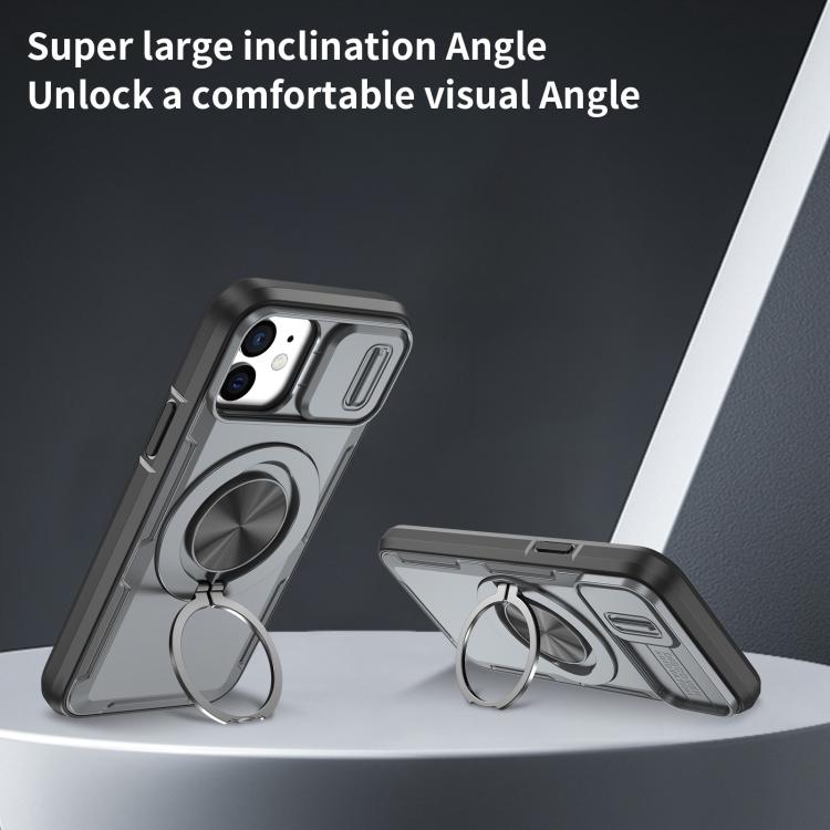 For iPhone 12 / 12 Pro Camshield Rotation Holder MagSafe Phone Case