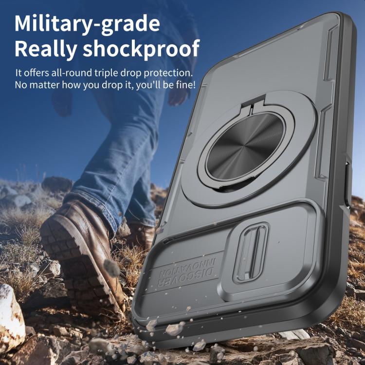 For iPhone 12 / 12 Pro Camshield Rotation Holder MagSafe Phone Case