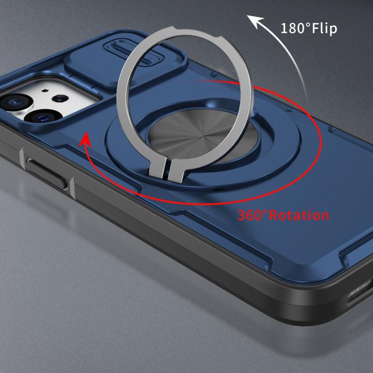 For iPhone 12 / 12 Pro Camshield Rotation Holder MagSafe Phone Case