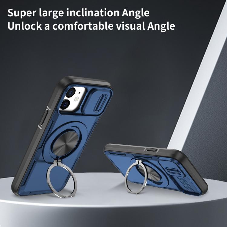 For iPhone 12 / 12 Pro Camshield Rotation Holder MagSafe Phone Case
