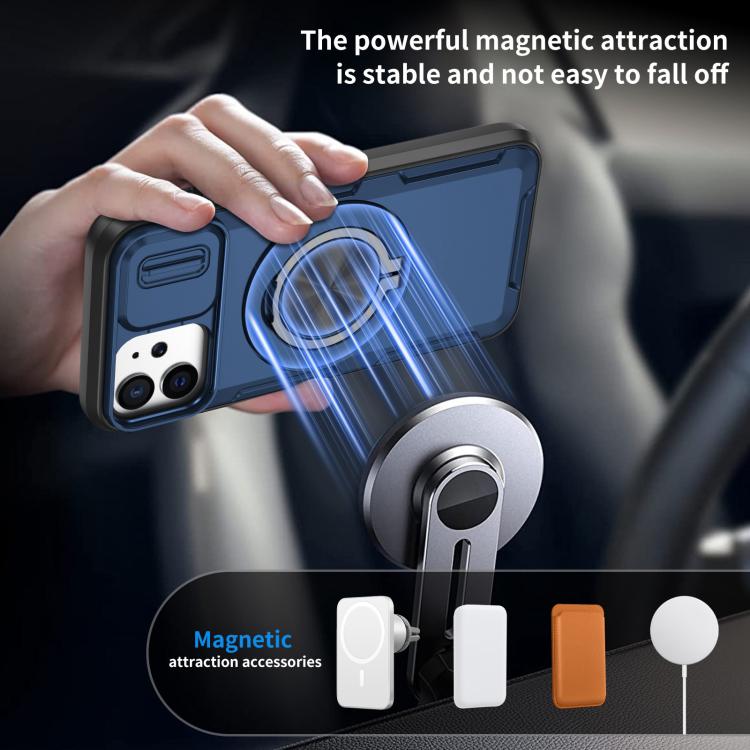 For iPhone 12 / 12 Pro Camshield Rotation Holder MagSafe Phone Case