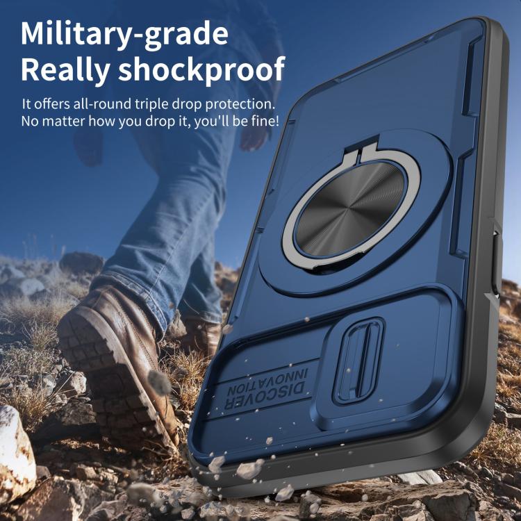 For iPhone 12 / 12 Pro Camshield Rotation Holder MagSafe Phone Case