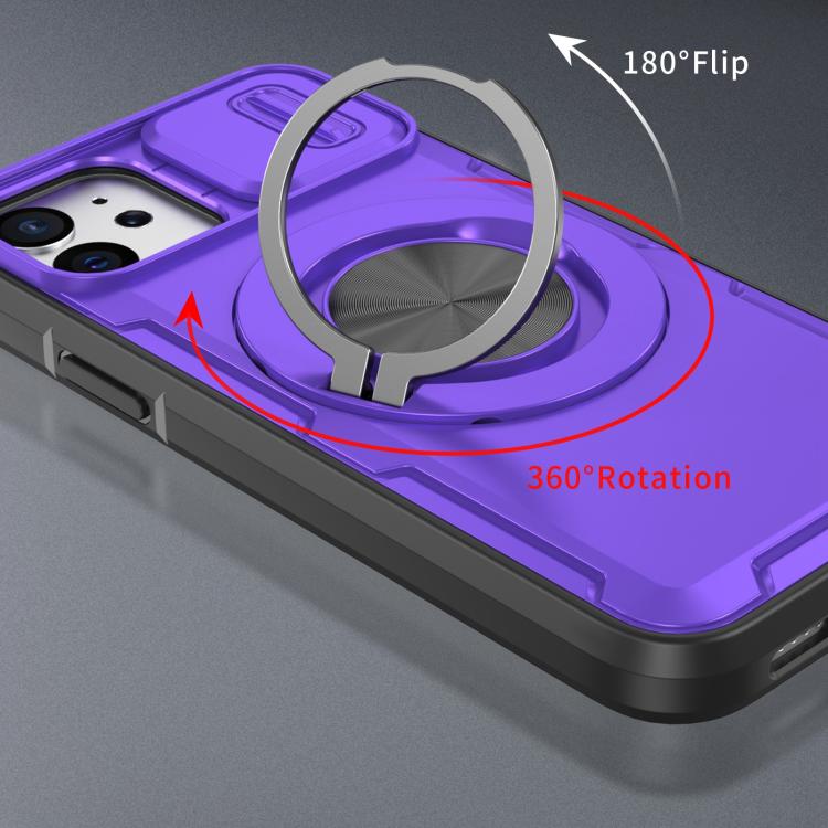For iPhone 12 / 12 Pro Camshield Rotation Holder MagSafe Phone Case