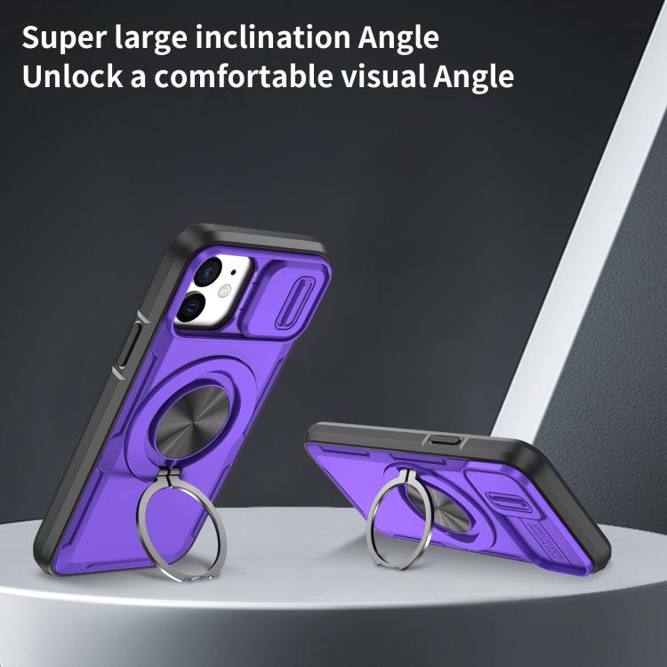 For iPhone 12 / 12 Pro Camshield Rotation Holder MagSafe Phone Case