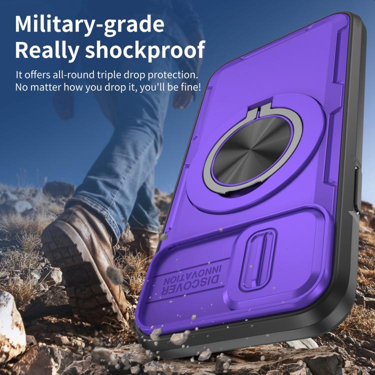 For iPhone 12 / 12 Pro Camshield Rotation Holder MagSafe Phone Case