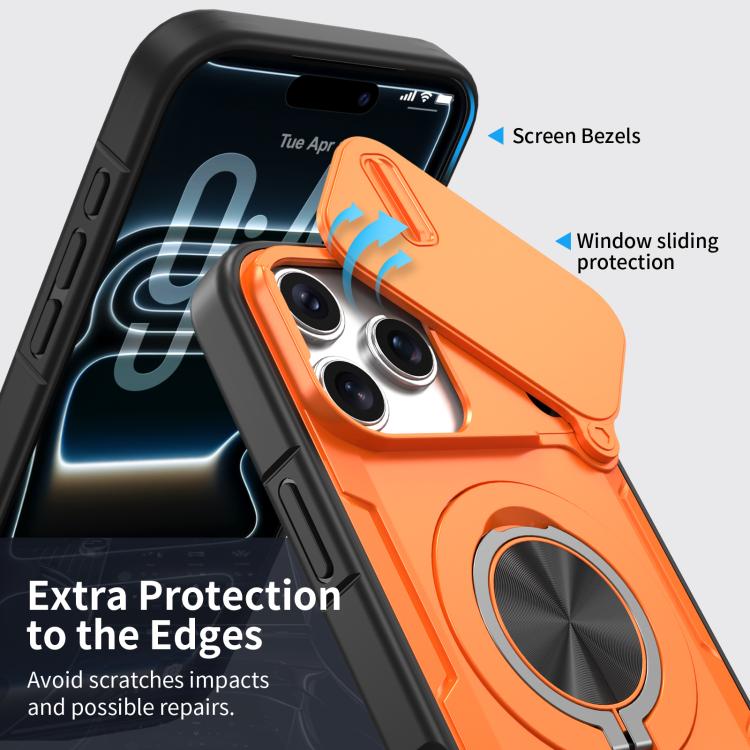 For iPhone 17 Pro Max Camshield Rotation Holder MagSafe Phone Case