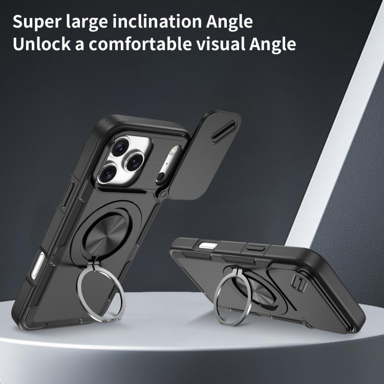For iPhone 17 Pro Max Camshield Rotation Holder MagSafe Phone Case