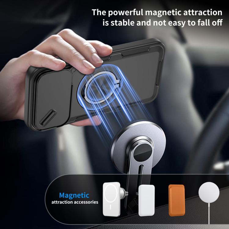For iPhone 17 Pro Max Camshield Rotation Holder MagSafe Phone Case