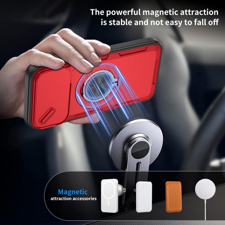 For iPhone 17 Pro Max Camshield Rotation Holder MagSafe Phone Case