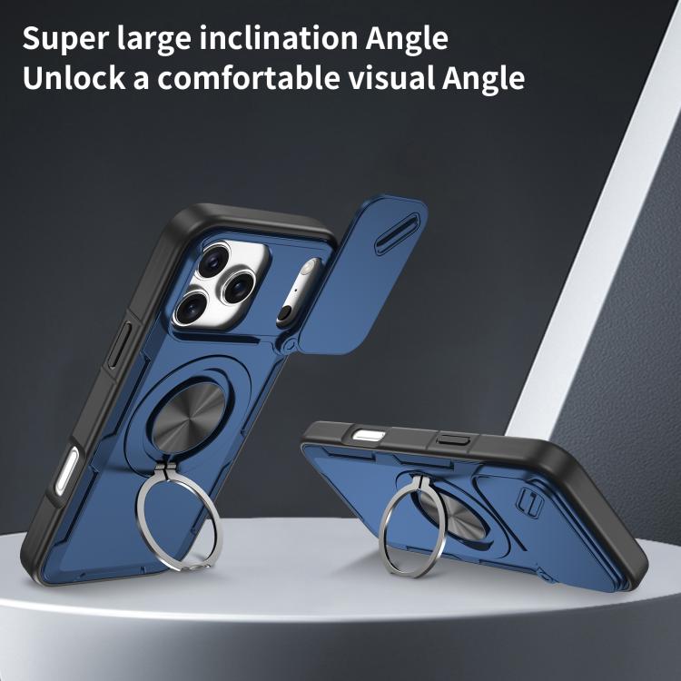 For iPhone 17 Pro Max Camshield Rotation Holder MagSafe Phone Case