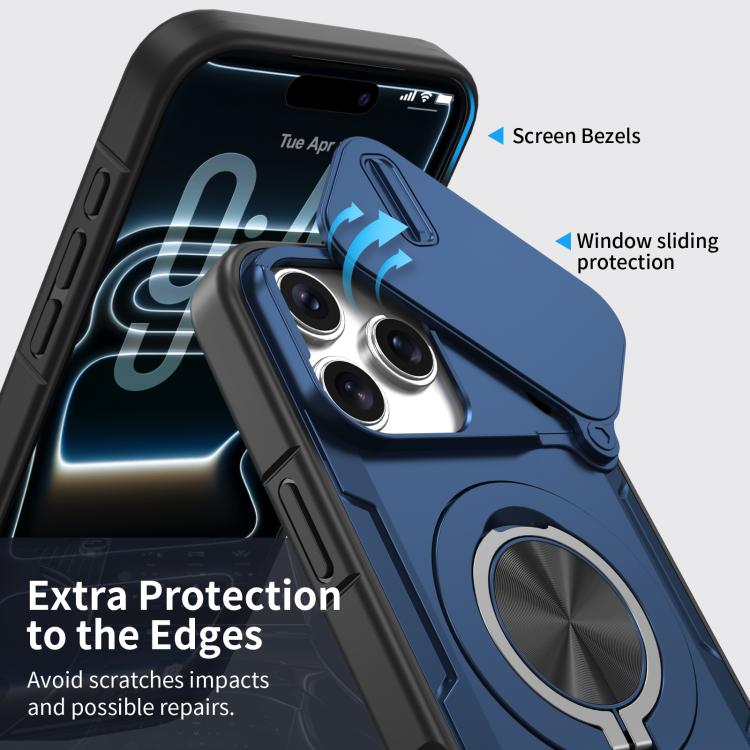 For iPhone 17 Pro Max Camshield Rotation Holder MagSafe Phone Case