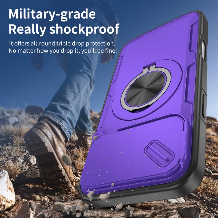 For iPhone 17 Pro Max Camshield Rotation Holder MagSafe Phone Case