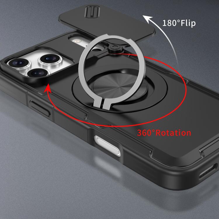 For iPhone 17 Pro Camshield Rotation Holder MagSafe Phone Case