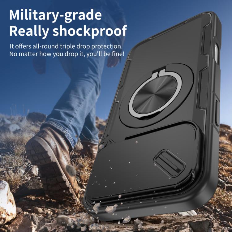 For iPhone 17 Pro Camshield Rotation Holder MagSafe Phone Case