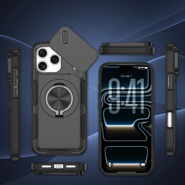 For iPhone 17 Pro Camshield Rotation Holder MagSafe Phone Case