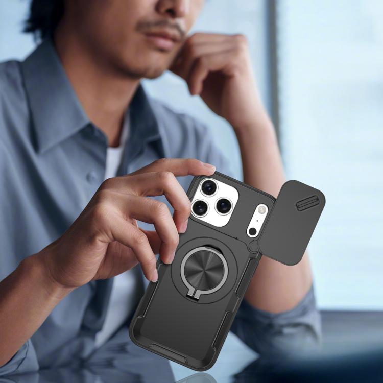 For iPhone 17 Pro Camshield Rotation Holder MagSafe Phone Case