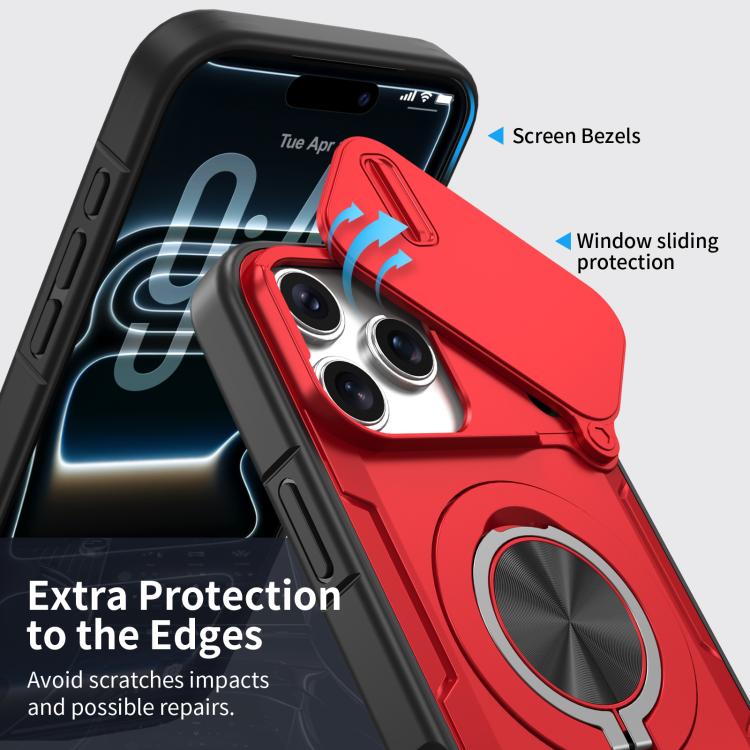 For iPhone 17 Pro Camshield Rotation Holder MagSafe Phone Case